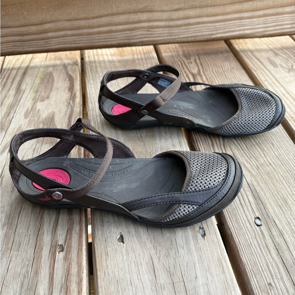 Teva Women’s Brown and Pink Mary Jane Sandals